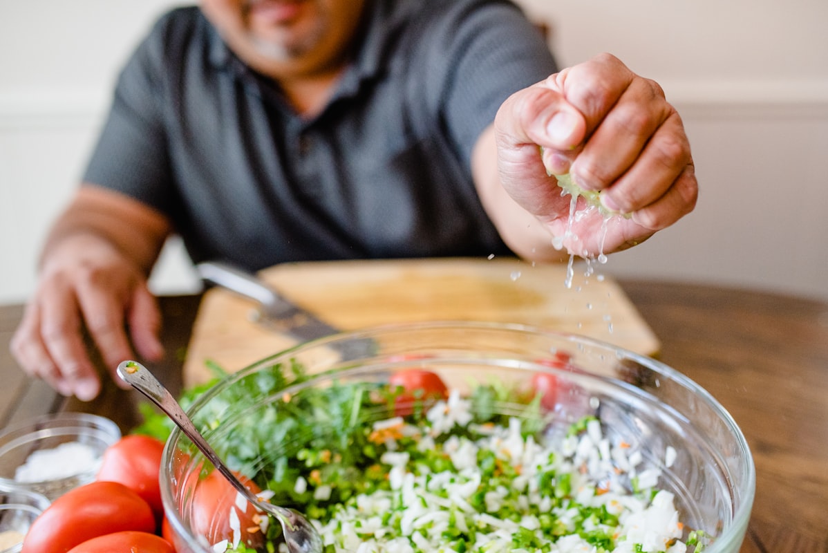 Fresh vegetables and nuts representing prostate-supportive nutrients